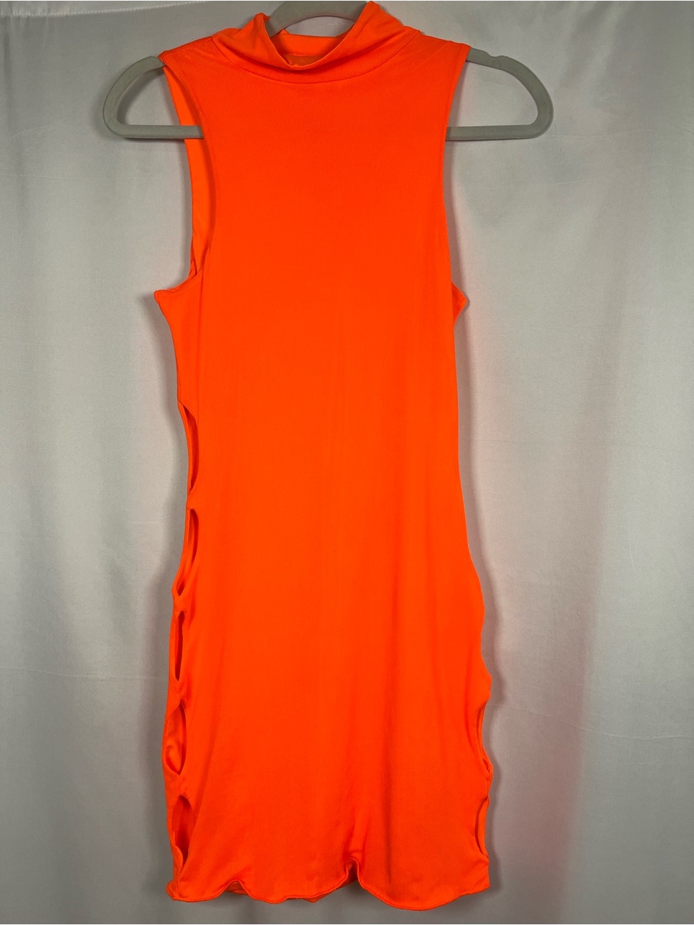 🛍️SALE Tiger mist NWOT Bethany orange cutout mock neck bodycon club wear dress M - Picture 4 of 9
